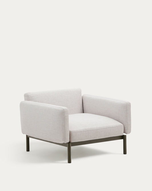 Sorells outdoor modular armchair in aluminium with green finish