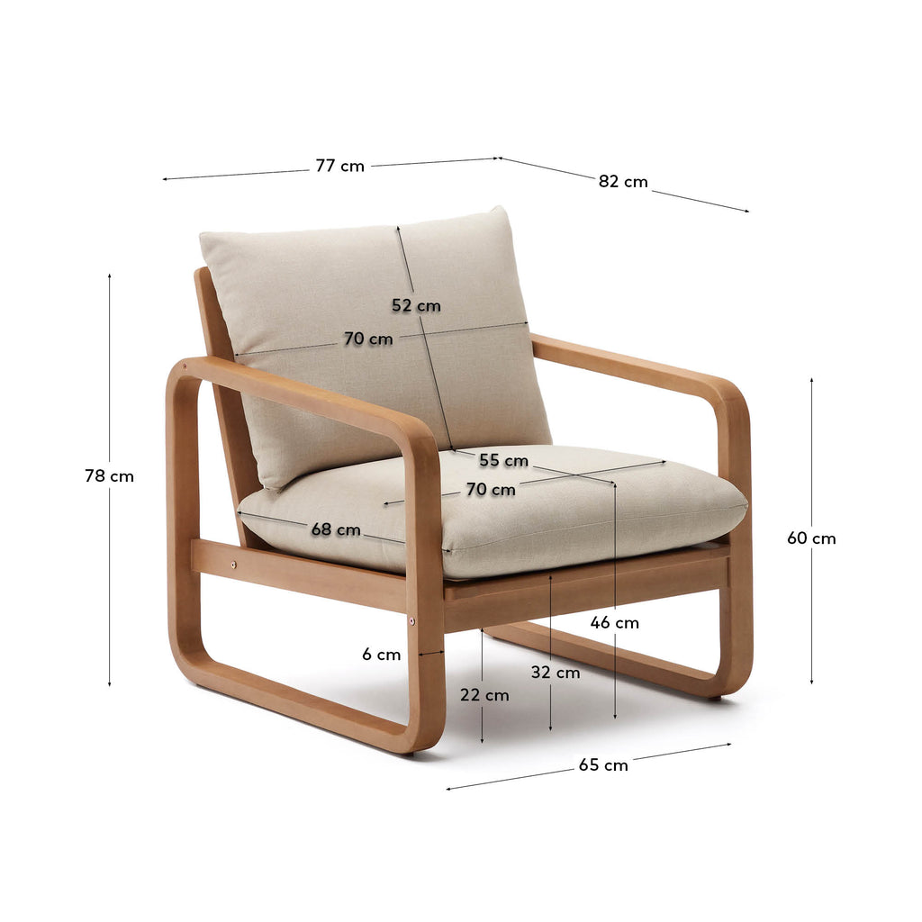 Sacaleta fotelja od punog eukaliptusa