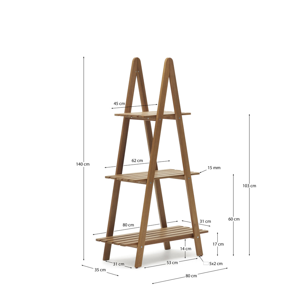 Victora spoljni regal od punog bagremovog drveta, 80 x 140 cm FSC 100%