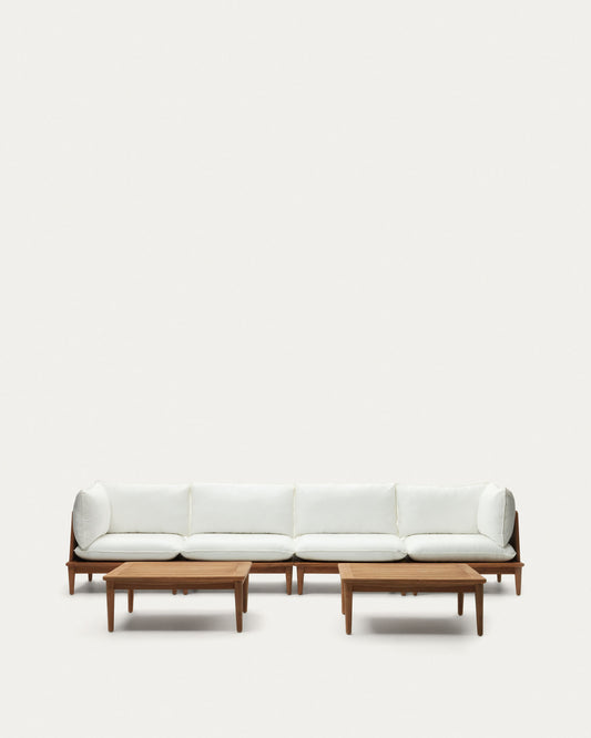 Portitxol set od 2 ugaone fotelje, 2 fotelje i 2 stolića od punog tikovina