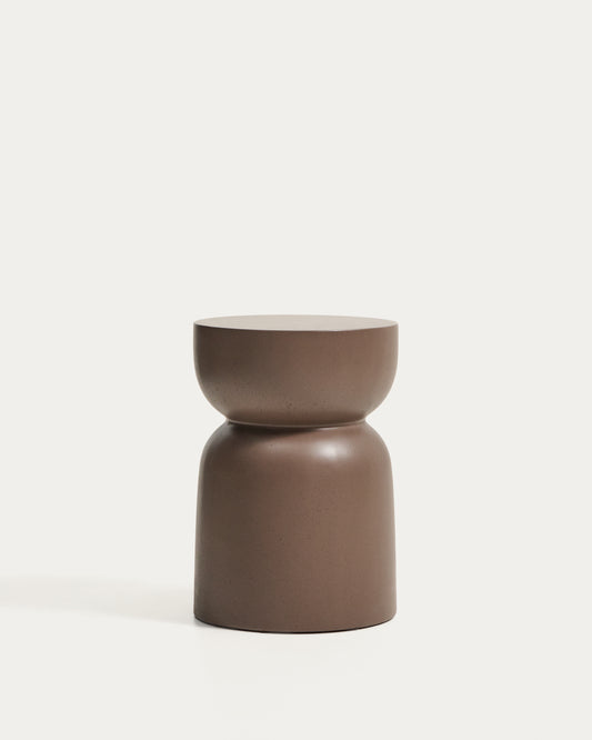 Garbet stočić od braon betona, Ø 32cm