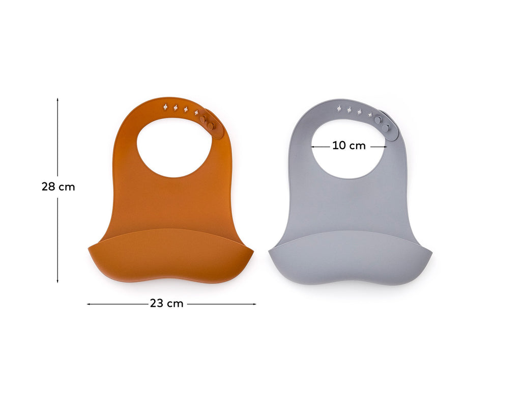 Lili set od dve bibs u narandžastom i plavom silikonu