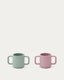 Lili set of two cups in pink and turquoise silicone