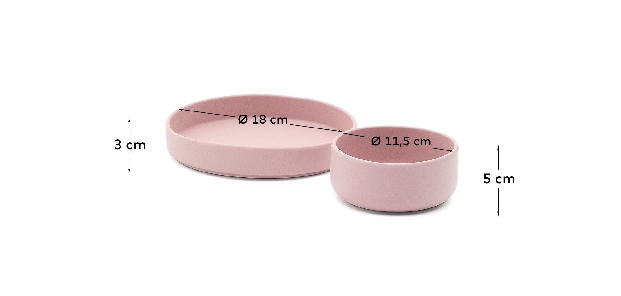 Lili set tanjira i činije od roze silikona