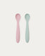 Lili set of two spoons in pink and turquoise silicone