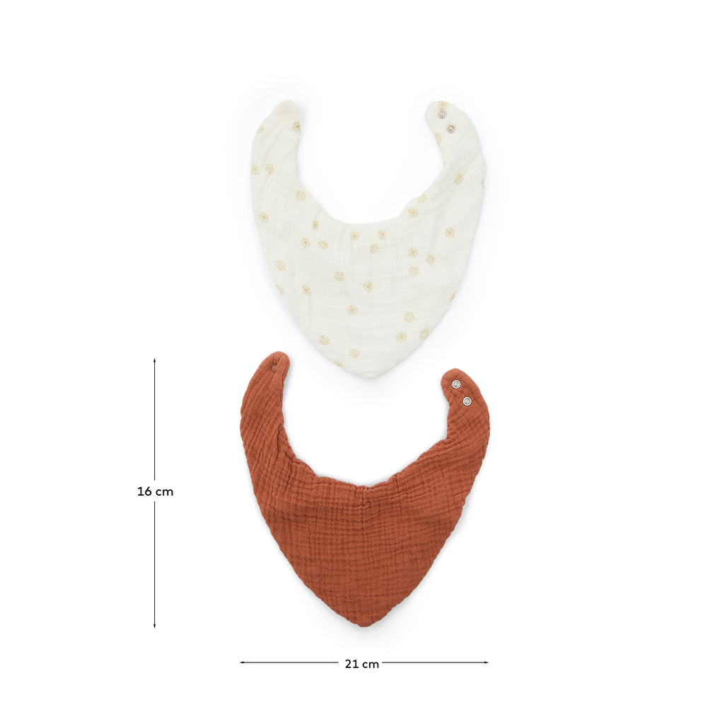 Olna set od 2 bandane od 100% pamuka u terakoti i printom sunca