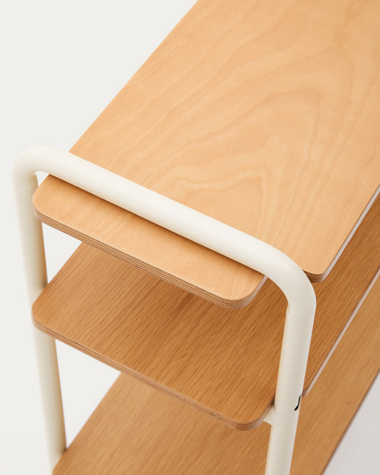 tinn polica od furnira sa bež metalnom strukturom, 70 x 60 cm