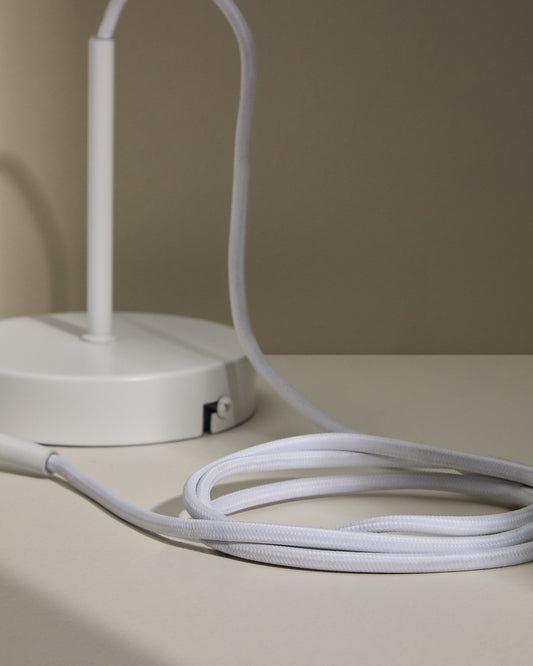 Fluvia metal lamp in white, 250 cm