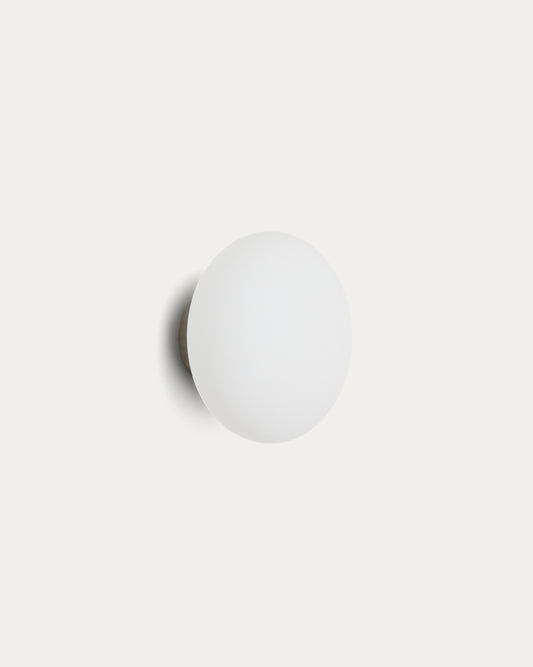 Bamila wall lamp in smoked glass and nickel Ø15cm