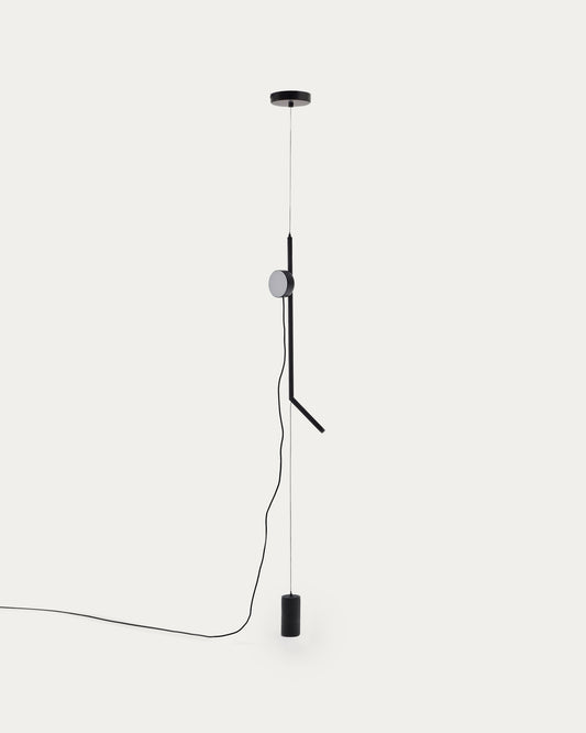 Orey black metal lamp stand with multi-position spotlight