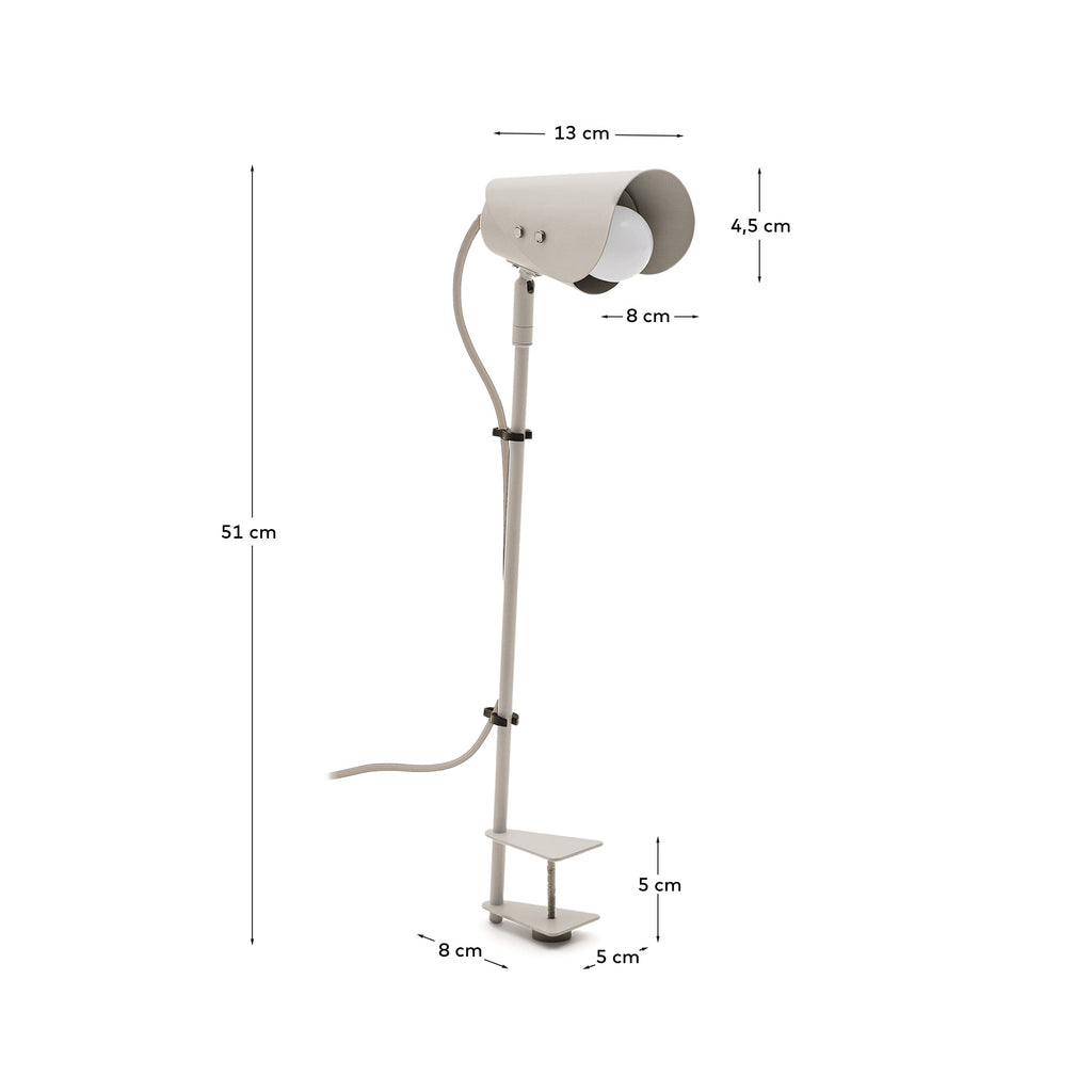 Jula stona lampa sa stezaljkom od sivog metala