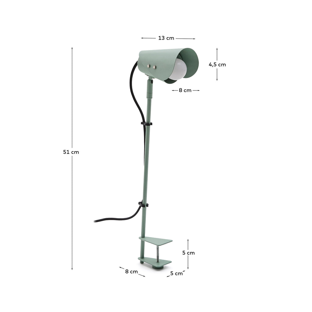 Jula stona lampa sa stezaljkom od zelenog metala
