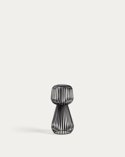 Reiba black metal solar table lamp