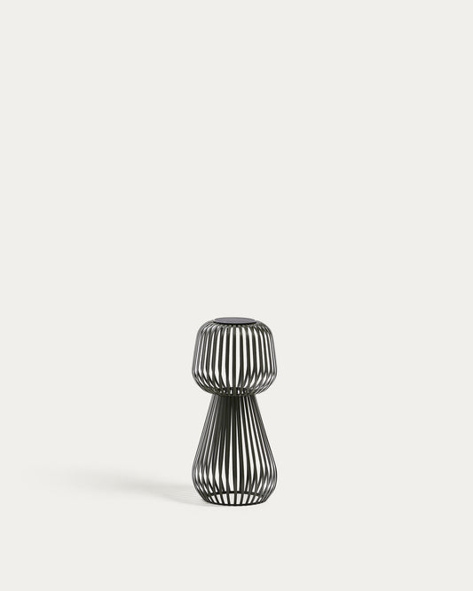 Reiba green metal solar table lamp