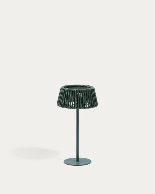 Aldet Outdoor Solar Table Lamp in Turquoise Rope