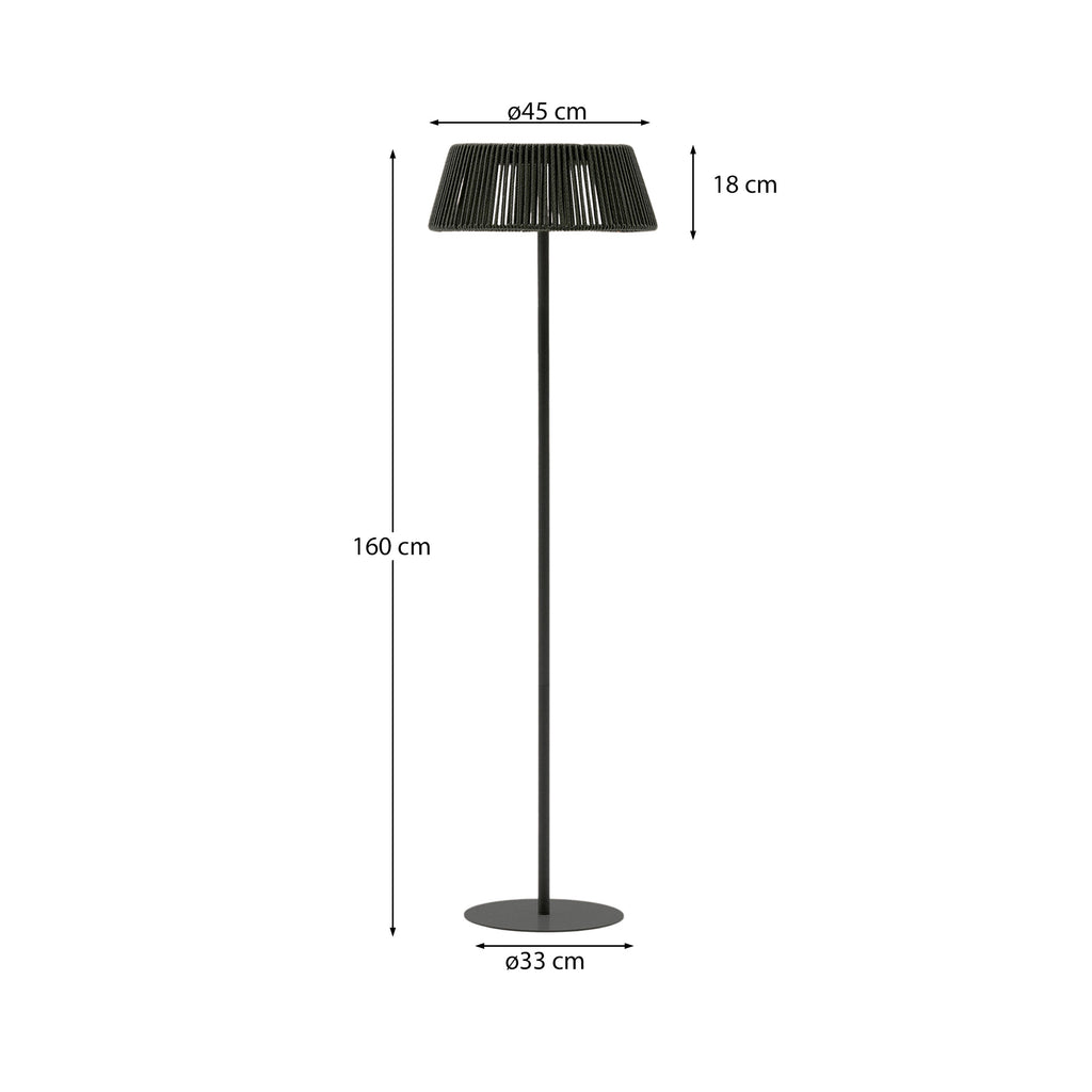 Aldet spoljna solarna podna lampa u zelenom užetu Ø46cm