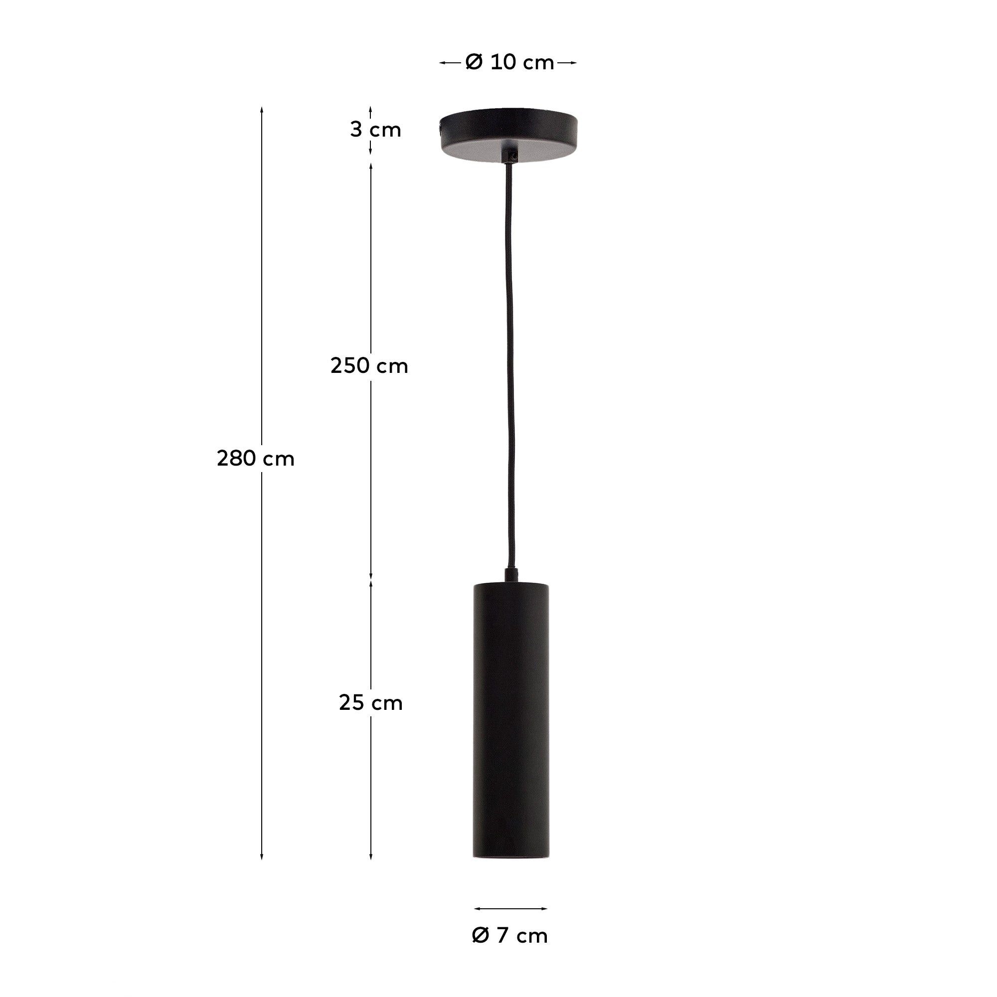 Andia plafonska lampa od aluminijuma sa crnom farbanom završnom obradom
