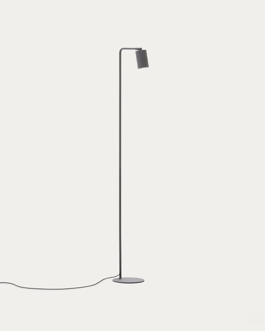 Manie metal floor lamp with black cast-iron-effect finish