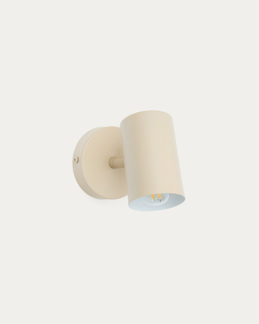Manie metal wall-mounted light fixture with beige textured finish