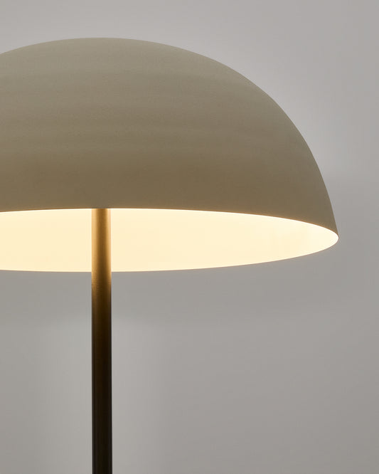 Nibla crna metalna podna lampa sa bojom sa efektom bele gline