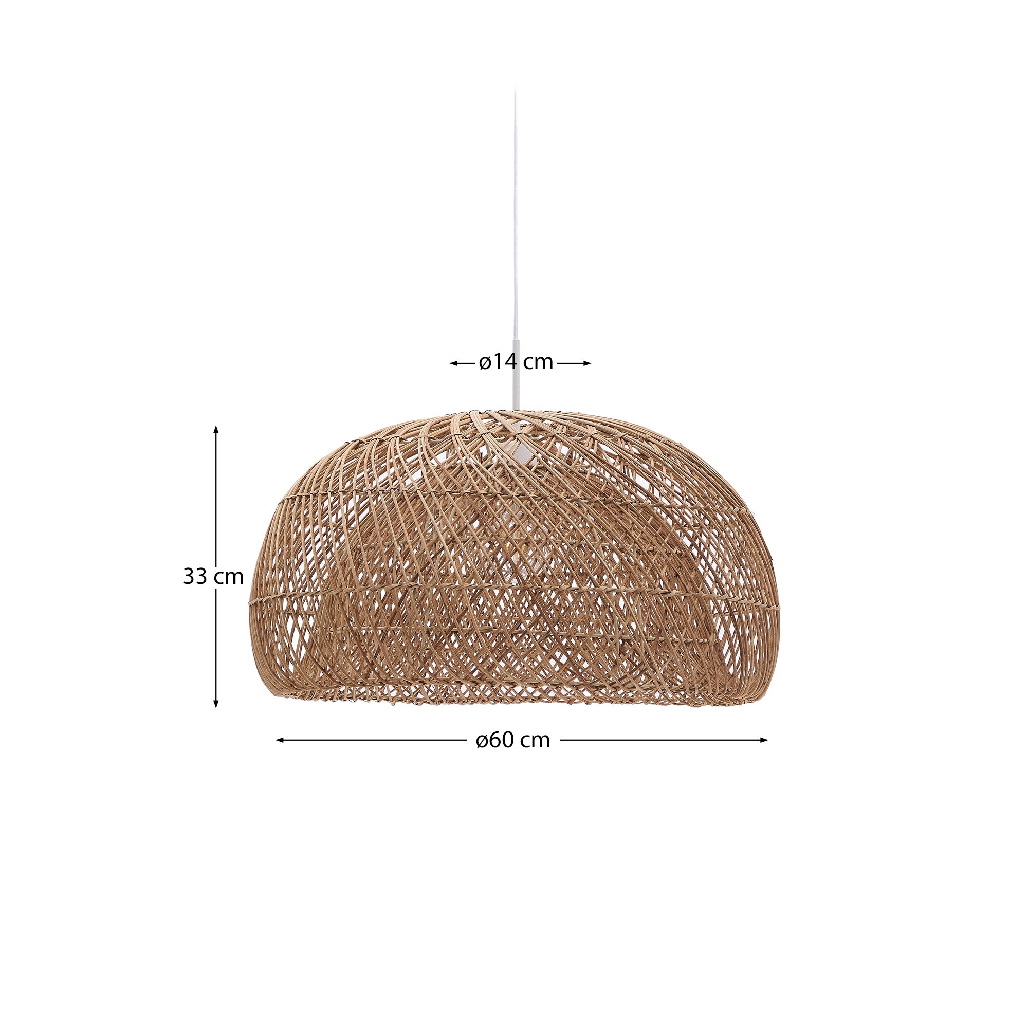 Isora rattan ceiling lamp shade with natural finish Ø60cm