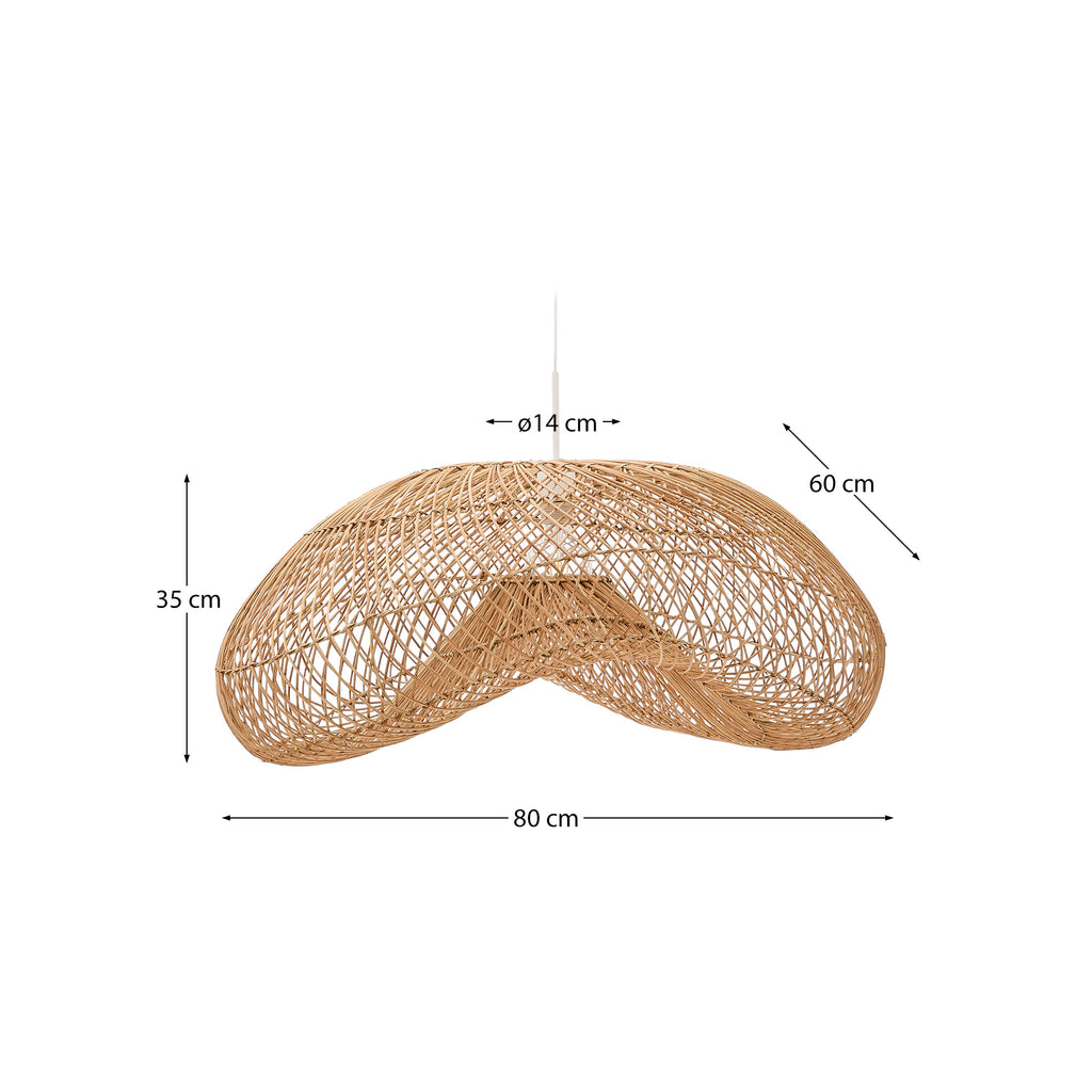 Isora sjenilo za plafonsku lampu od ratana sa prirodnom završnom obradom 80 x 35 cm