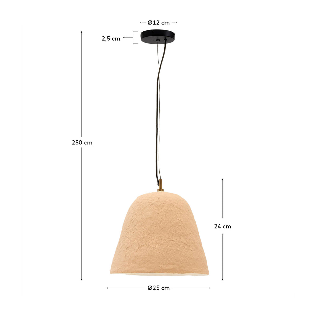 Lisora plafonska lampa u bež papir-mašeu Ø25cm