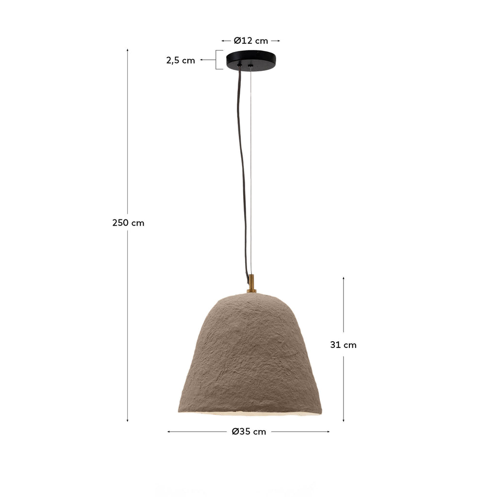 Lisora plafonska lampa u braon papir-mašeu Ø35cm