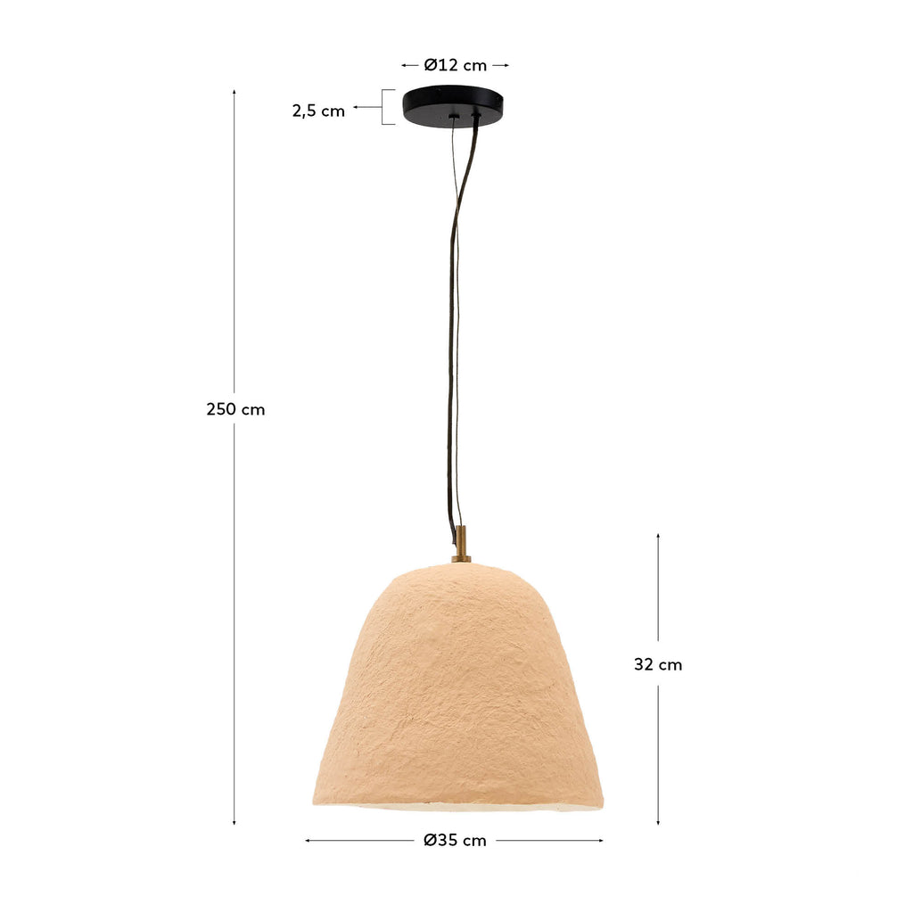 Lisora plafonska lampa u bež papir-mašeu Ø35cm