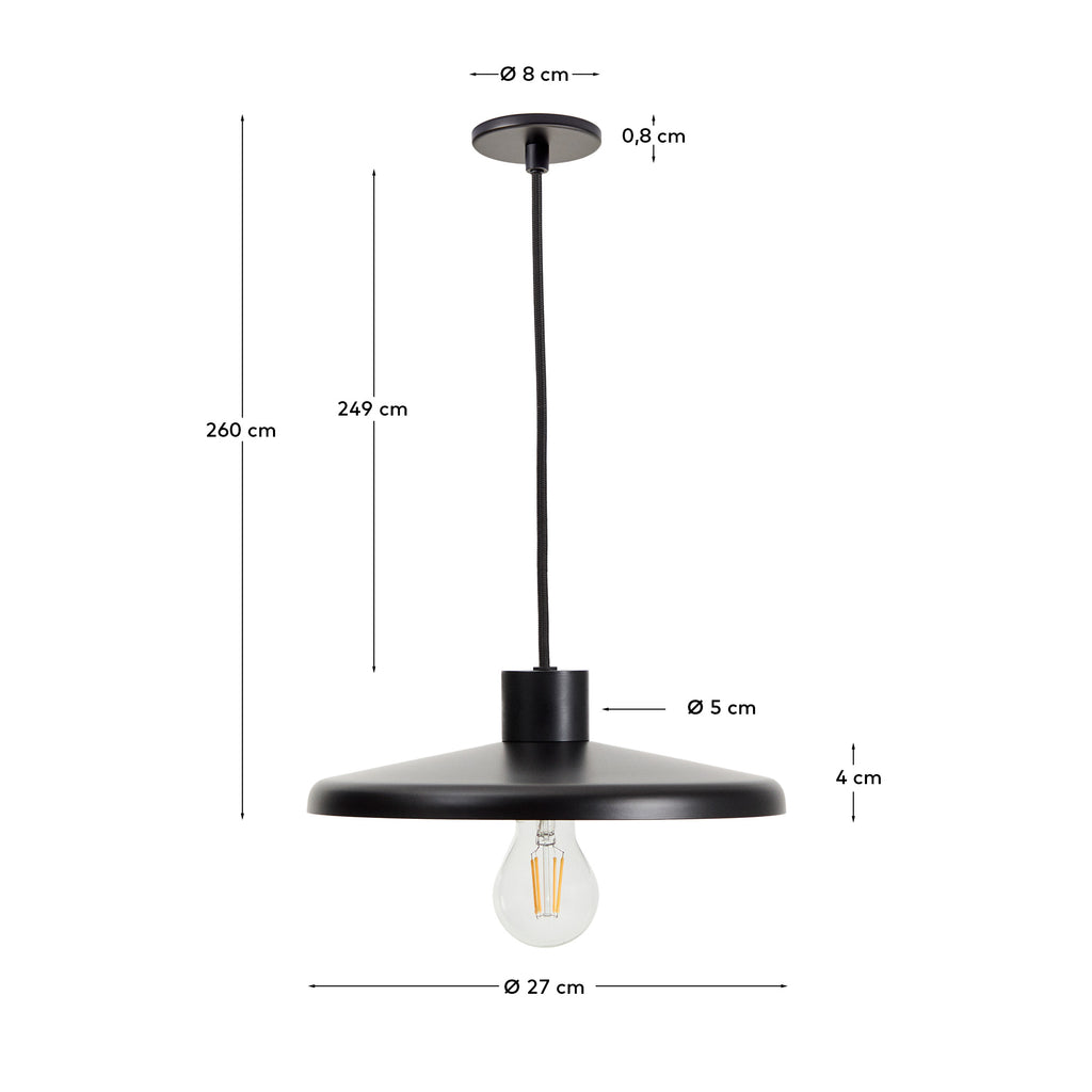 Nuvira ceiling lamp in black satin metal