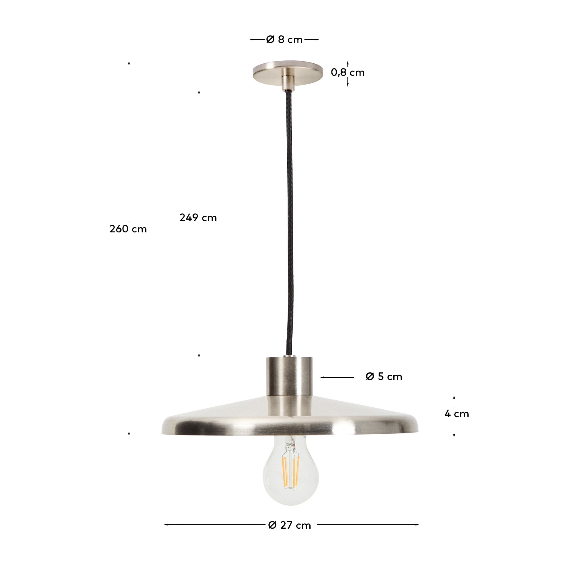 Nuvira plafonska lampa od svetlo sivog brušenog metala