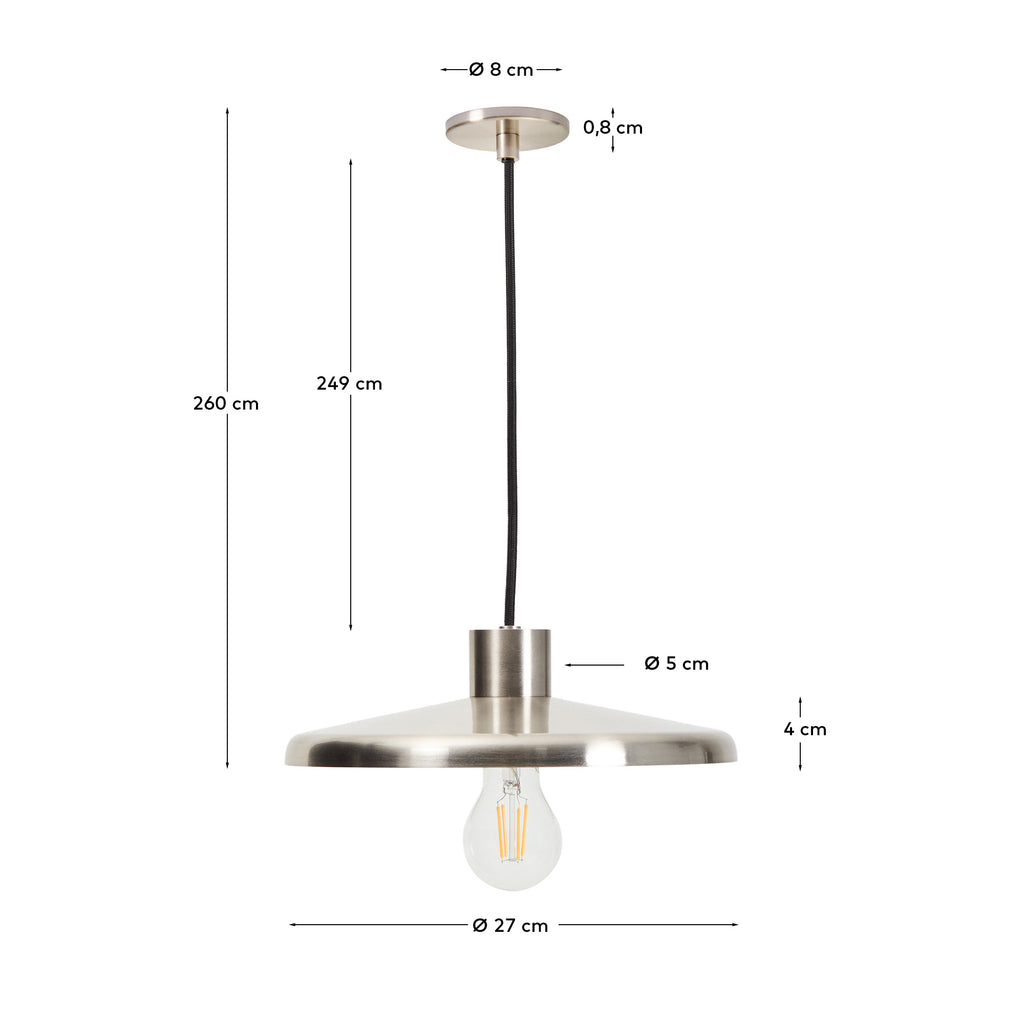 Nuvira ceiling lamp in light gray brushed metal base