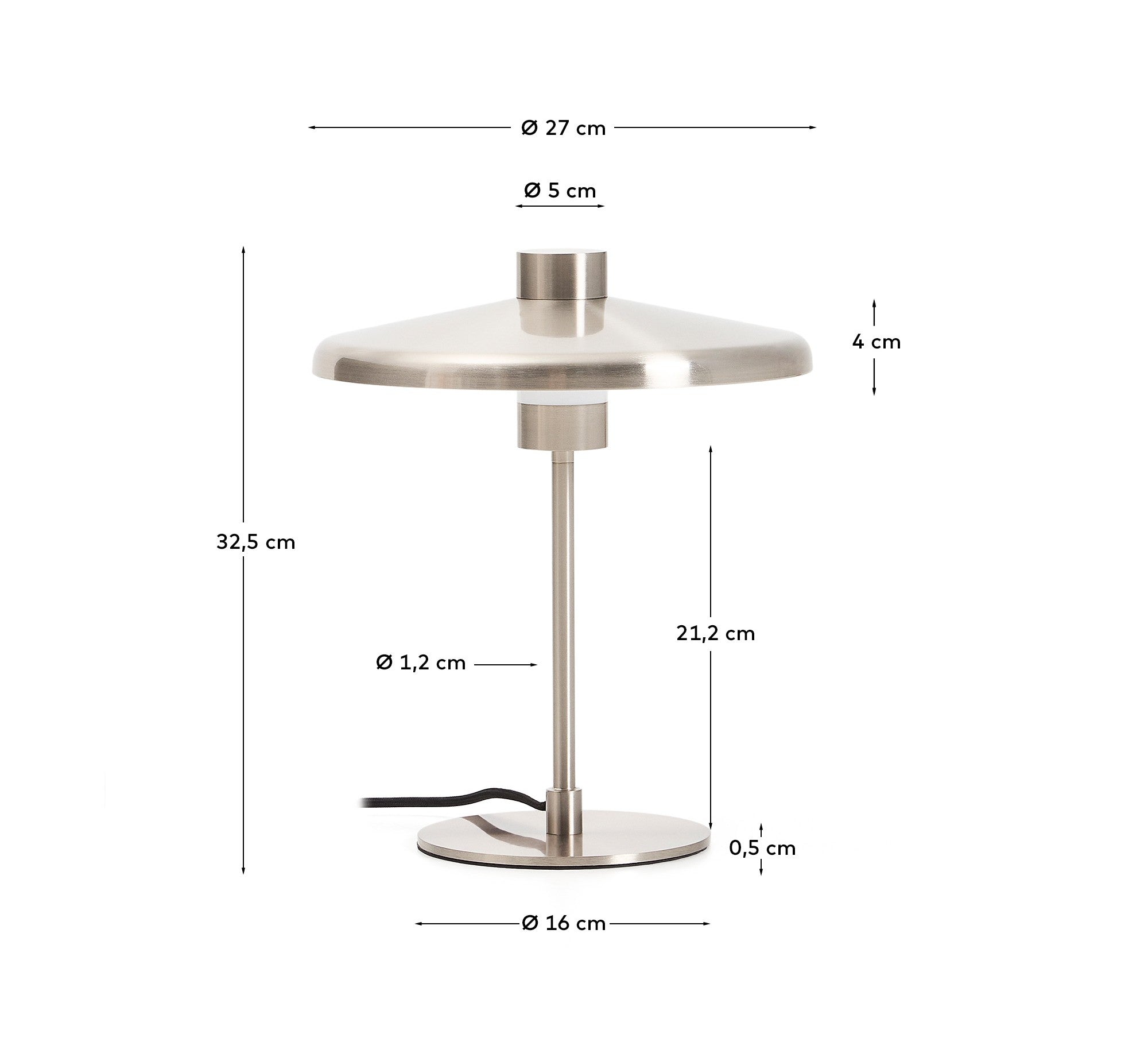 Nuvira stona lampa od svetlo sivog brušenog metala