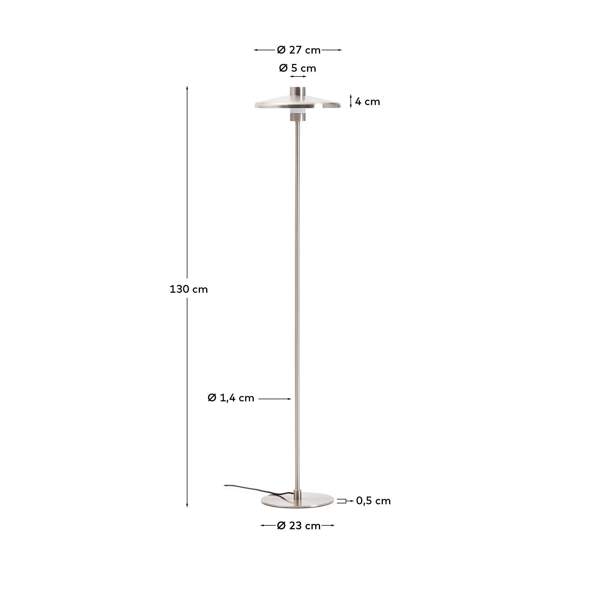 Nuvira podna lampa od svetlo sivog brušenog metala