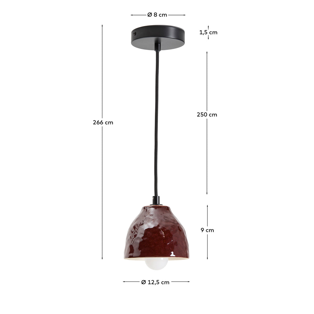 Drava plafonska lampa u bordo keramici