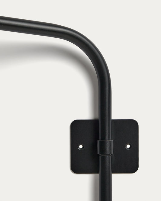 Zidni nosač za prenosive lampe Nali od metala sa crnim premazom