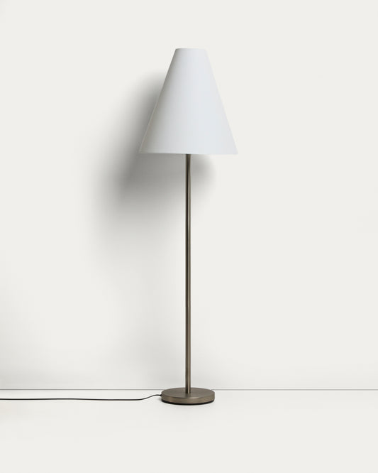 Navat metal floor lamp with brushed silver finish