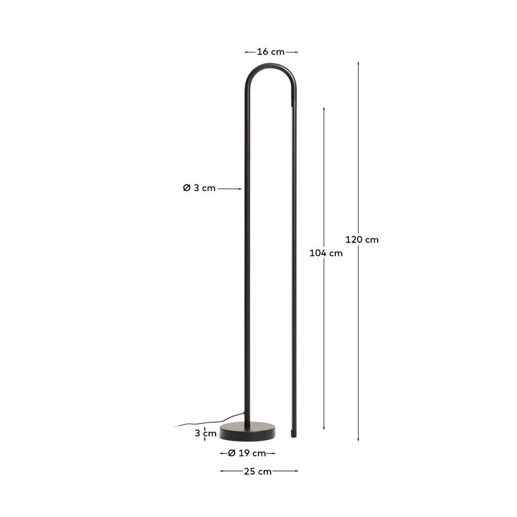 Bow black aluminum floor lamp