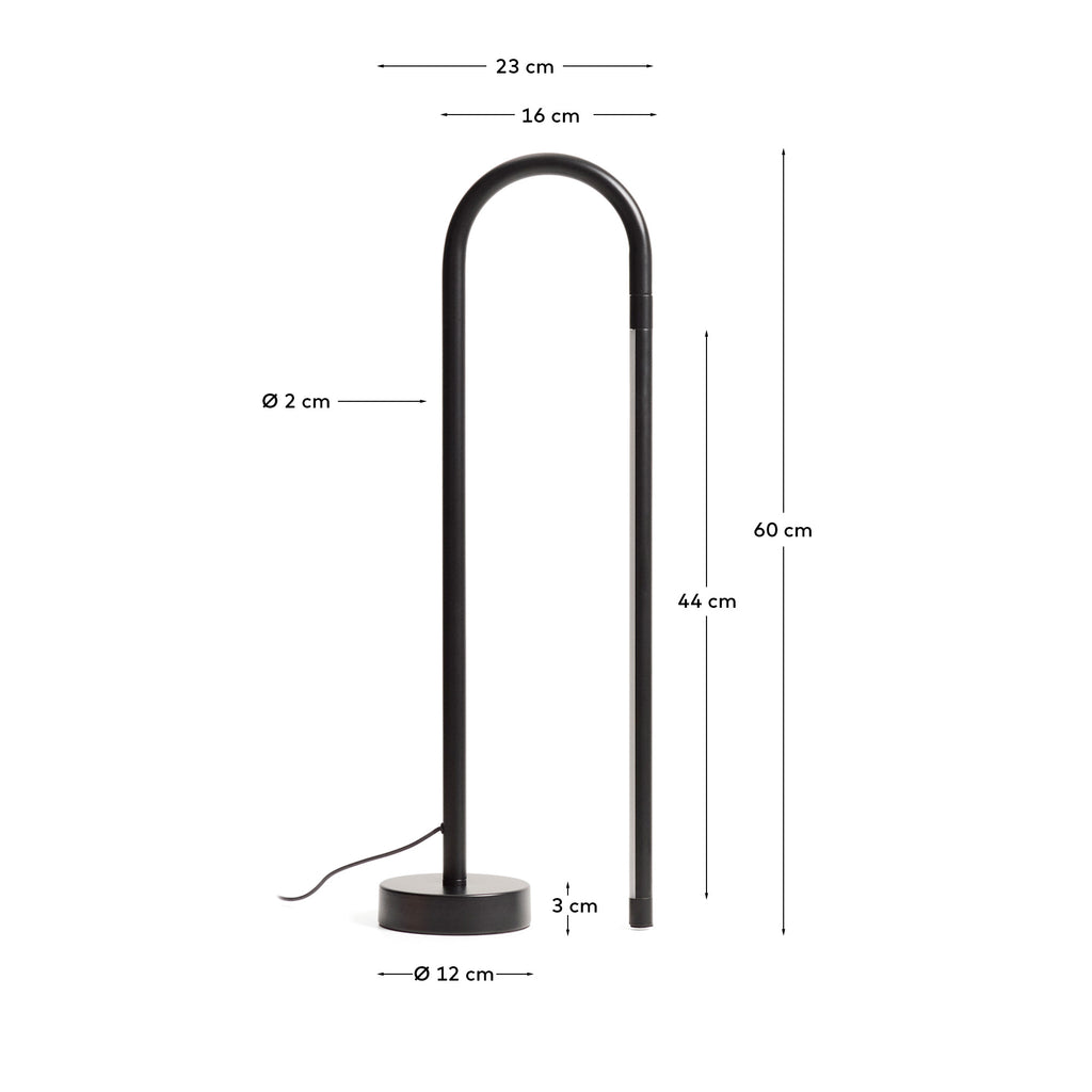 Bow black aluminum table lamp