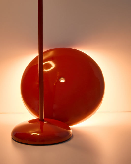 Porte red aluminum portable table lamp