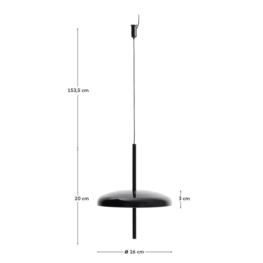 Porte black aluminum portable ceiling lamp Ø 16 cm