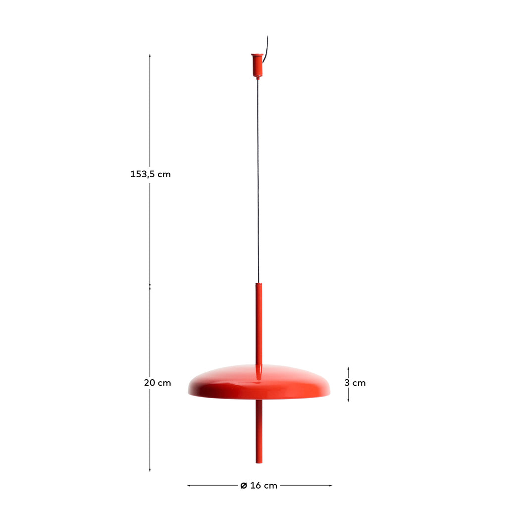 Porte red aluminum portable ceiling lamp Ø 16 cm