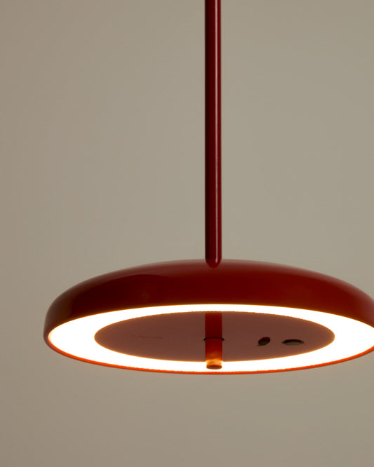 Porte red aluminum portable ceiling lamp Ø 16 cm