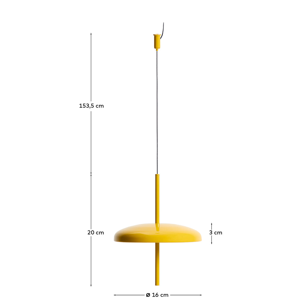 Porte yellow aluminum portable ceiling lamp Ø 16 cm
