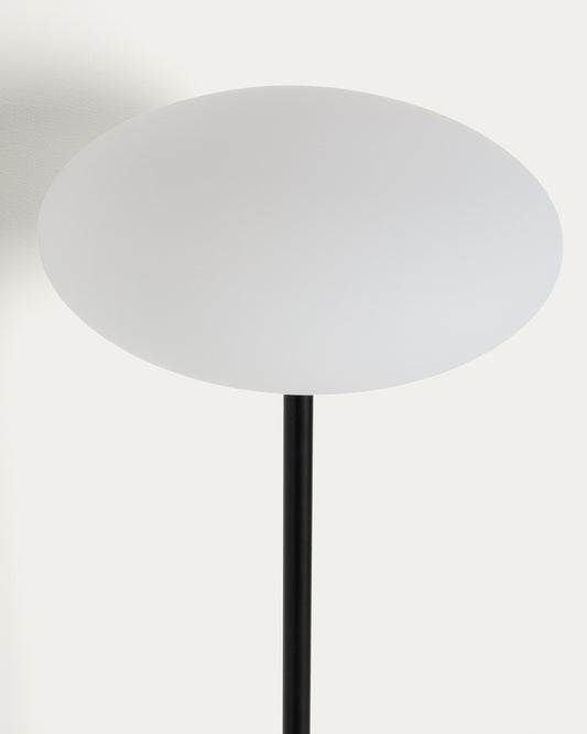 Idela podna lampa od dimljenog stakla i crnog mermera