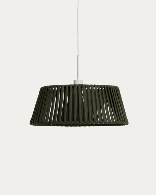 Aldet abažur za plafonsku lampu od zelenog pljosnatog kanapa, Ø46cm