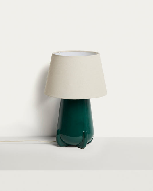 Odra stona lampa od zelene keramike sa sjajnom završnom obradom