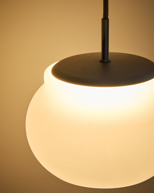 Plafonska LED lampa Leruna od glaziranog stakla i metala sa galvanizovanom završnom obradom Ø 20 cm