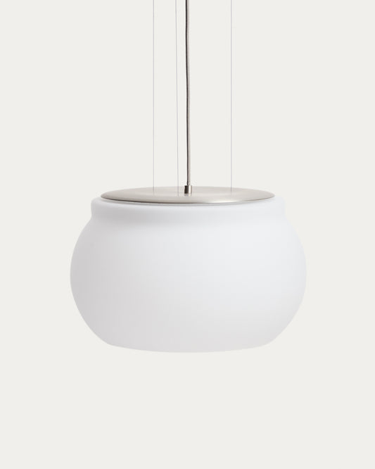 Plafonska LED lampa Leruna od glaziranog stakla i metala sa galvanizovanom završnom obradom Ø 40 cm