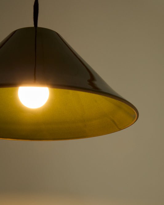 Plafonska lampa Ceren od zelene keramike 29 cm